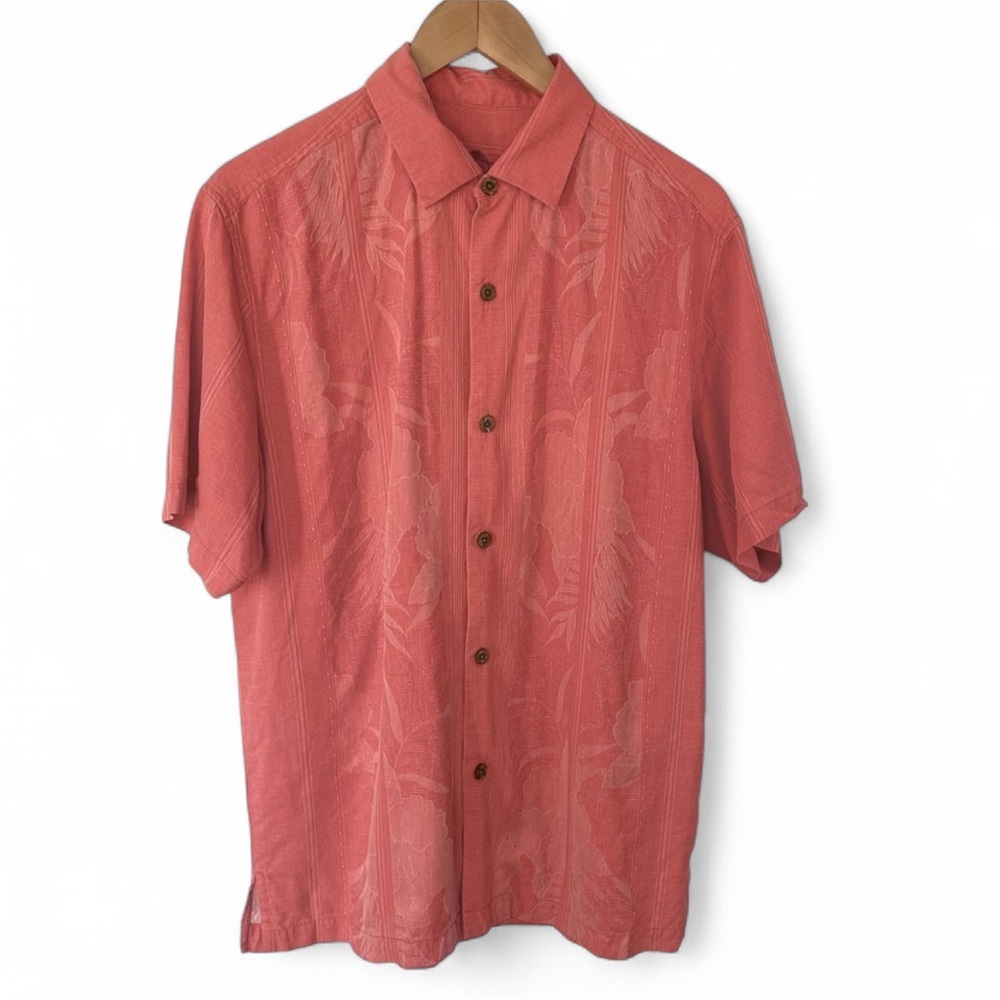 TOMMY BAHAMA Kamari Border Silk Camp Shirt In Men’s Medium - Picture 1 of 6
